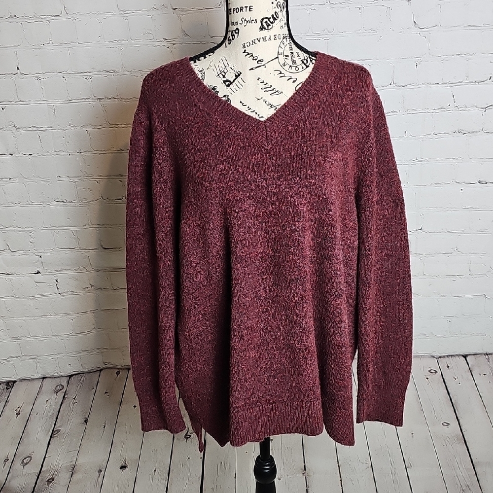 Lane Bryant Burgundy Knit Sweater